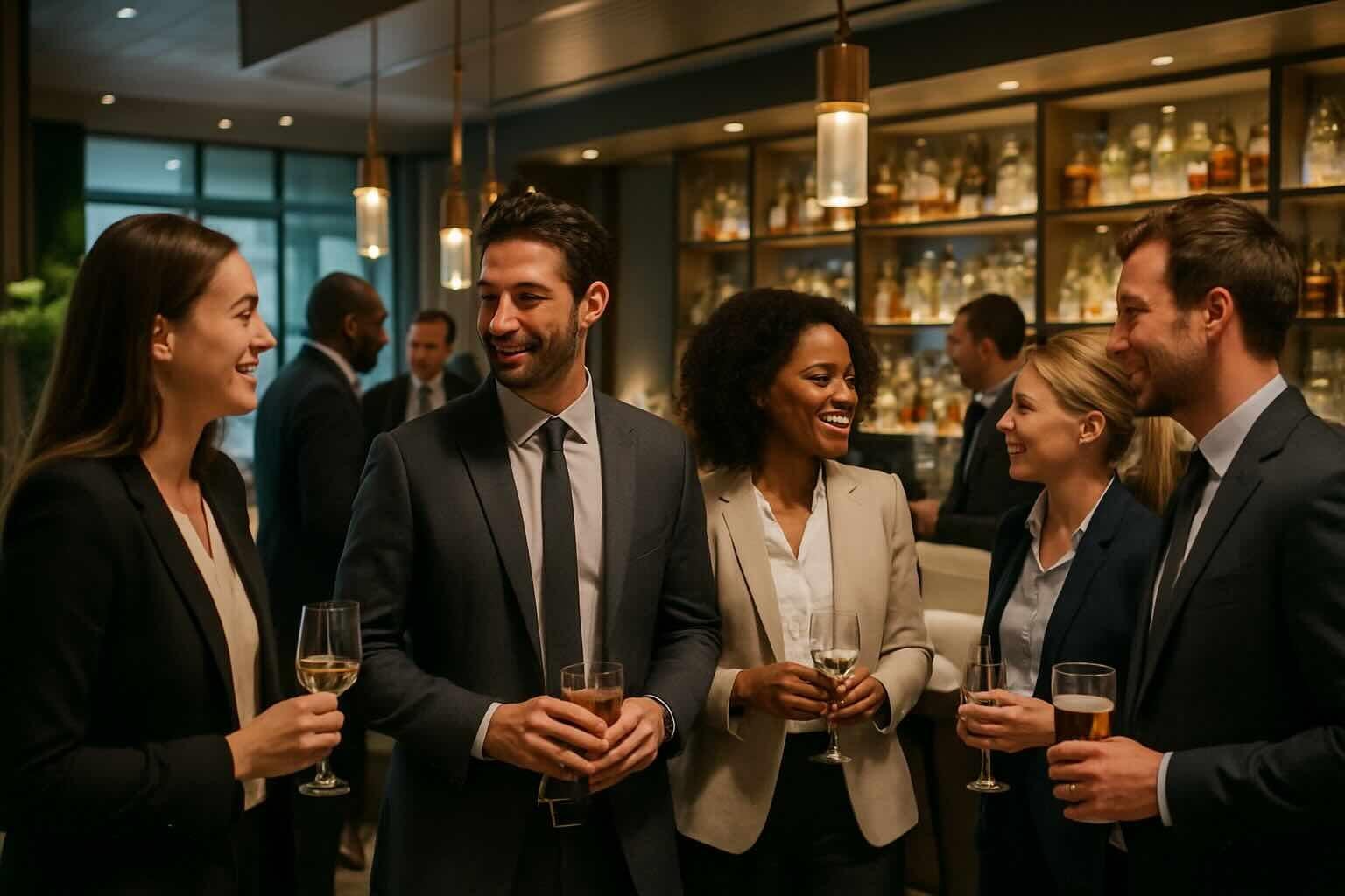 Professionals networking at conference