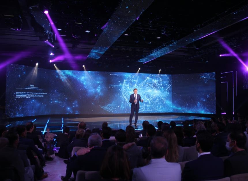 Keynote speaker on stage